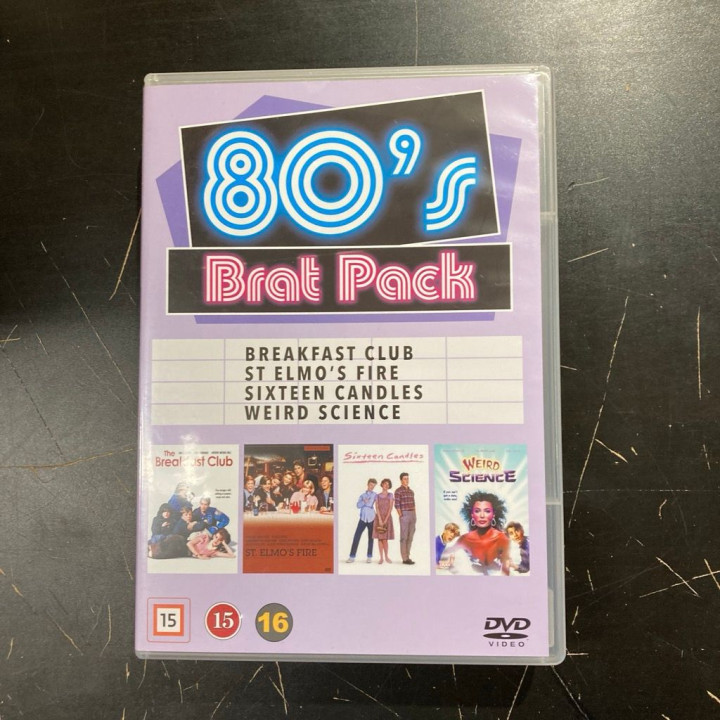 80's Brat Pack (Breakfast Club / St. Elmo's Fire / Sixteen Candles / Weird Science)  4DVD (VG+/M-) -komedia-